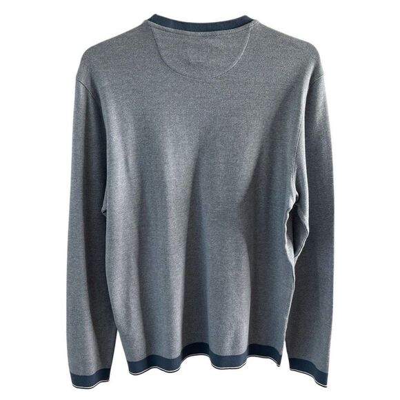Untuckit Mens Pullover Sweater Large 100% Cotton Blue Andrews - Picture 8 of 11